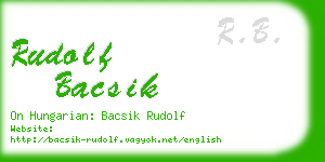 rudolf bacsik business card